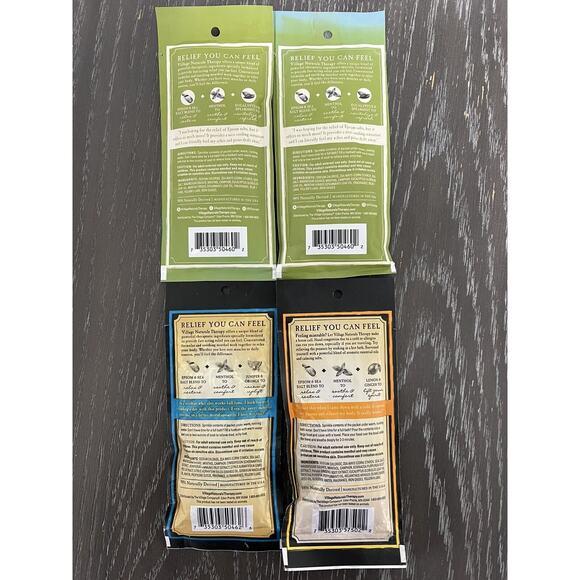 Village Naturals Therapy Mineral Bath Soak Aches & Pains Cold & Allergy Lot of 4 - Picture 4 of 6